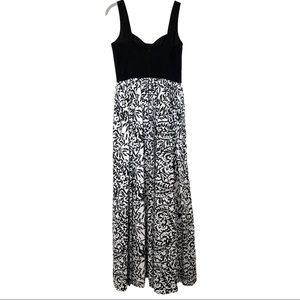 Aidan Mattox Black & White Floral gown dress